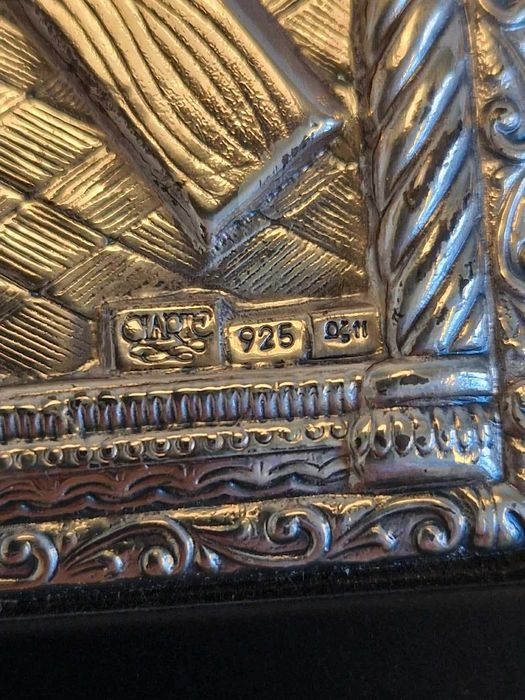 icoană religioasă bizantină confecționată manual din argint fin