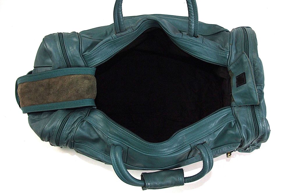 Geanta de voiaj, mare, culoare turcoaz, piele naturala fina, Made in Germany, NOUA
