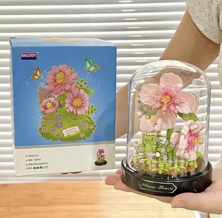 Пионы в колбе конструктор цветы