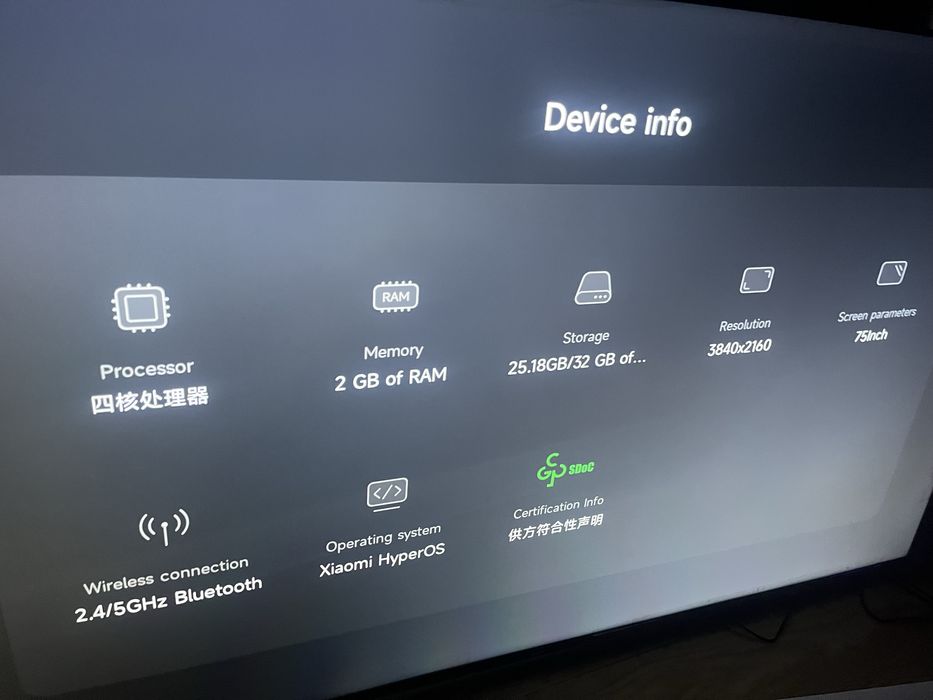 xiomi 75 диагональ