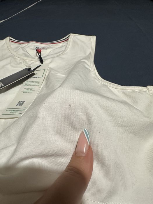 Къс кроп топ TOMMY HILFIGER бял XL