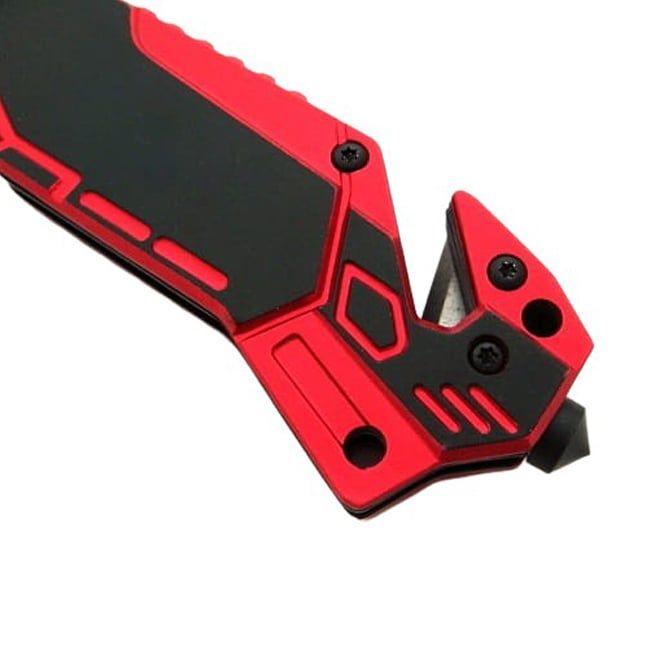 Briceag vanatoare Firefighter Rescue, 23 cm, otel, rosu, husa inclusa