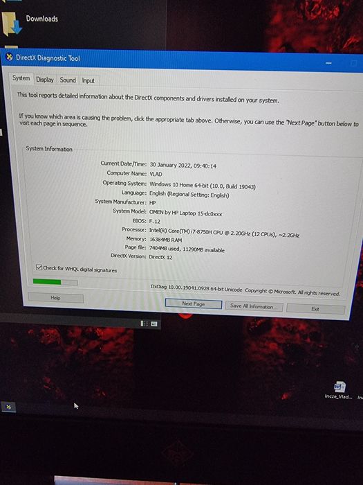 Laptop Gaming HP Omen i7-8750 32Gb DDR4 NVIDIA GTX 1060 6 GB GDDR5 2TB