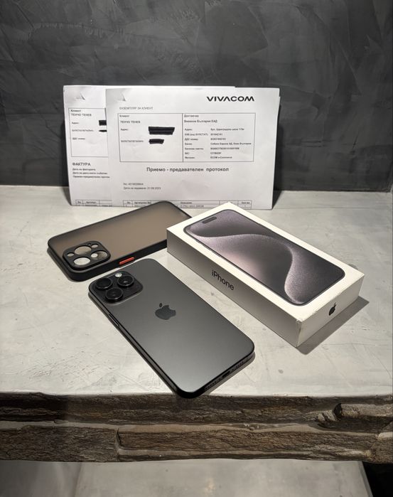 КАТО ЧИСТО НОВ Iphone 15 Pro Max 256 GB Black Titanium