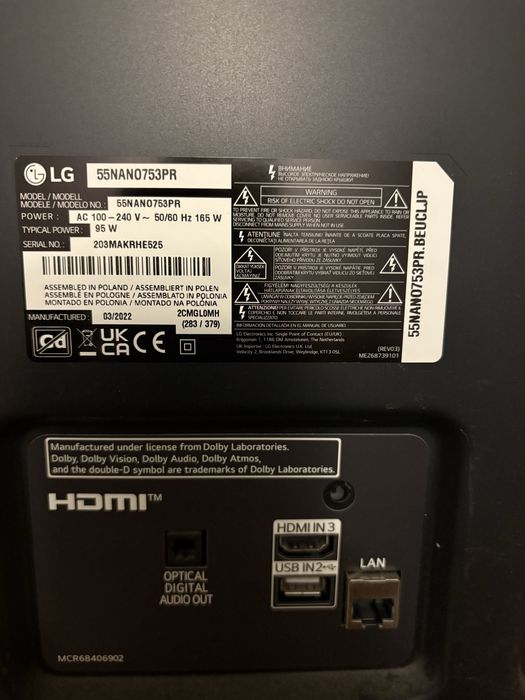 Платки от LG 55NANO753PR Smart телевизор