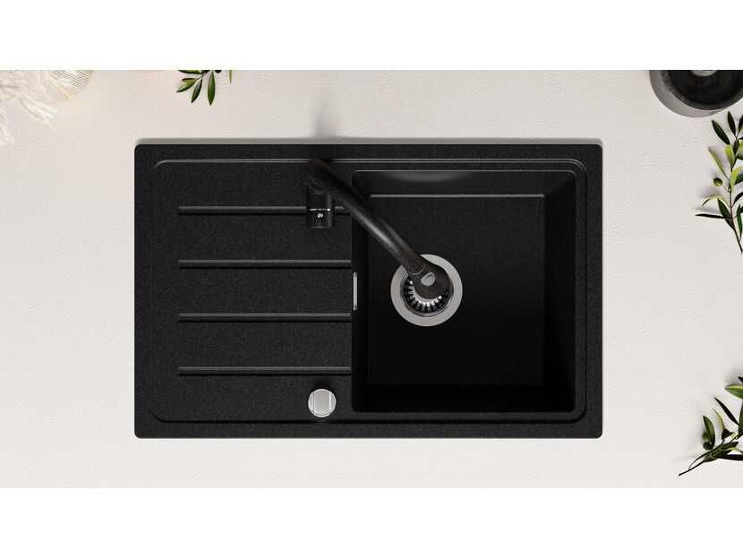 Кухненска Мивка от гранит Копенхаген 700-45 Easy 700 x 440 mm - Графит