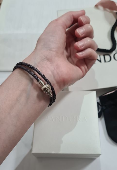 Кожаный браслет Pandora (оригинал)