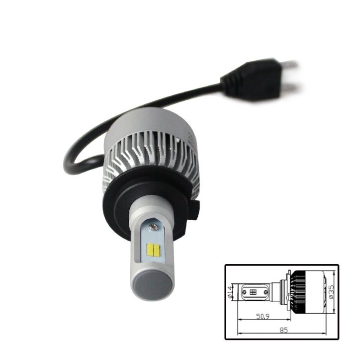 Set becuri LED H1, H3 H4, H7, H8, H11 HB3 HB4 8000LM Canbus