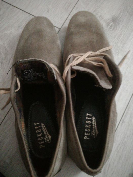 Pantofi Peckott Denim piele intoarsa