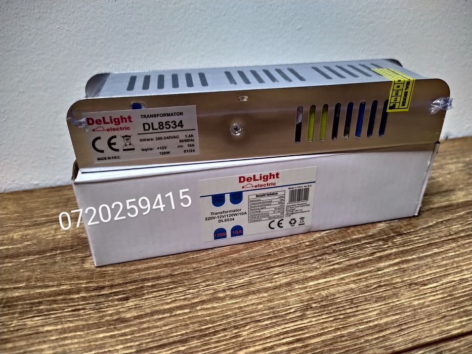 Sursa LED / Driver B. IP20 / 220Vac - 12Vdc / 10A / 120W