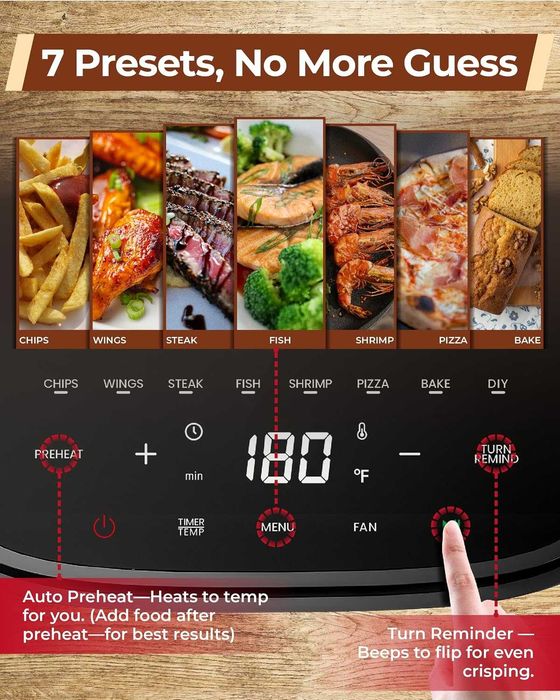 Friteuză cu aer portabilă mică CARTMAN 4QT, mini friteuză cu aer ultra-plată de 4 litri