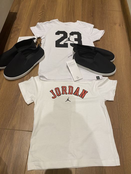 Детски бели тениски air jordan и гуменки кецове за салон