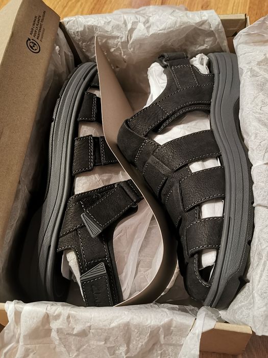 Sandale barbatesti Clarks, noi, piele naturala, mar. 44 si 1/2
