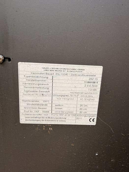 Șemineu  Soba pe lemne Haas+Sohn YSTAD 282.15 – 7 kW