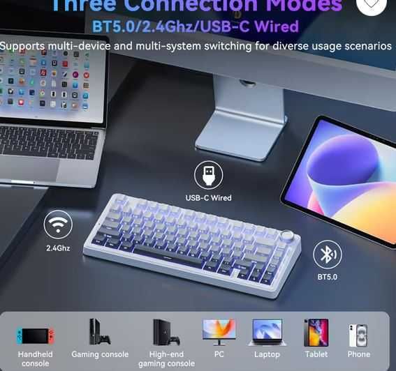 Tastatura Gaming Mecanica Bluetooth Wireless - RGB - switch !