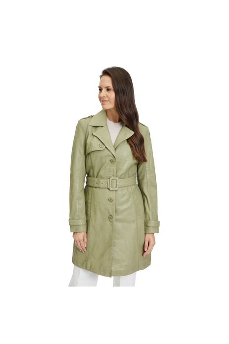 Geaca Lunga de Piele Dama Gipsy Olive Deschis Laily