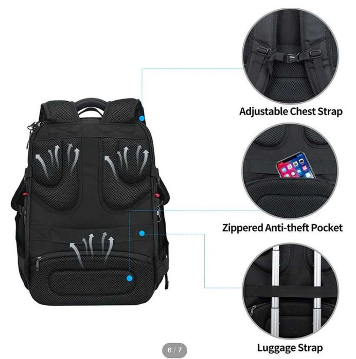 KROSER XL Раница за лаптоп 17.3” | USB + RFID | Водоотблъскваща | Бизнес/Пътуване