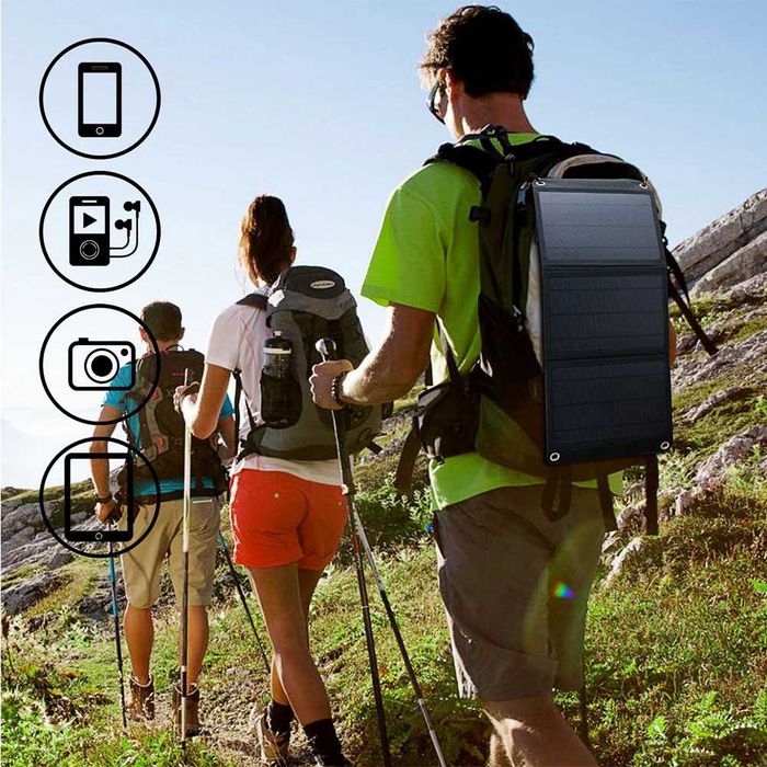 Сгъваем соларен панел 21W за зареждане на USB устройства