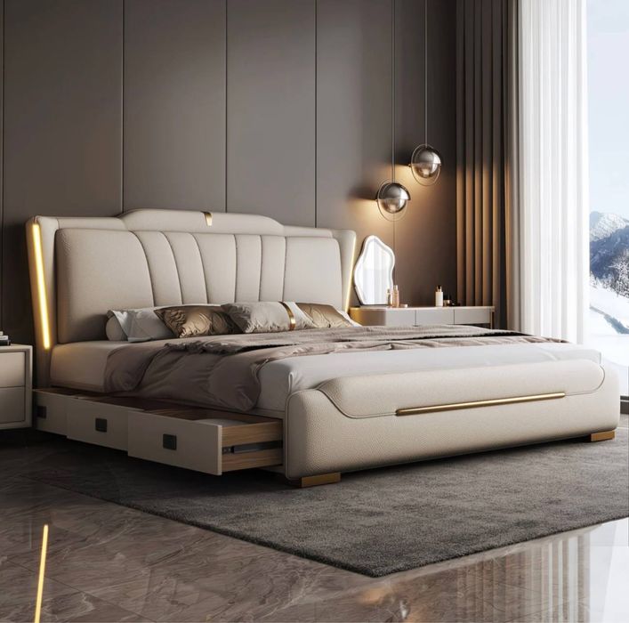 Premium Кровать с подсветкой и хранением