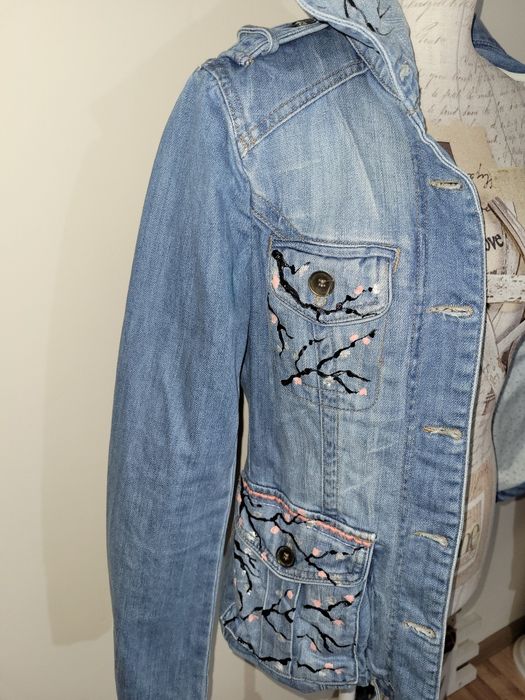 Geaca blugi pictata manual