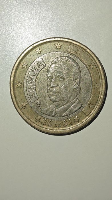 Moneda 1 euro Espana ,cu eroare de fabricație