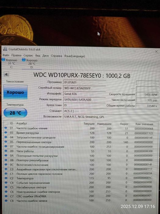 Жесткий диск Western Digital Purple 1TB