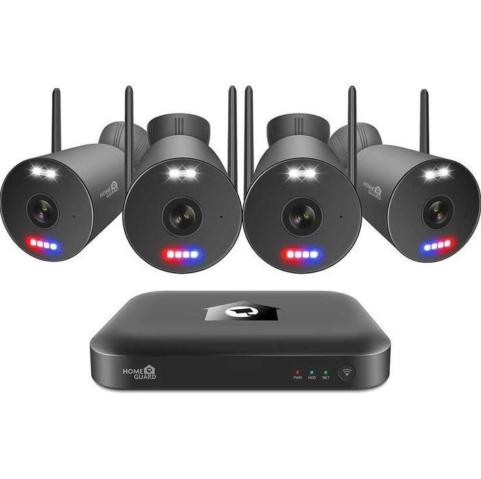 Kit de supraveghere video HOMEGUARD HGNVK109104, 4 camere @ 2K (2880p), Wi-Fi, 10 canale, negru