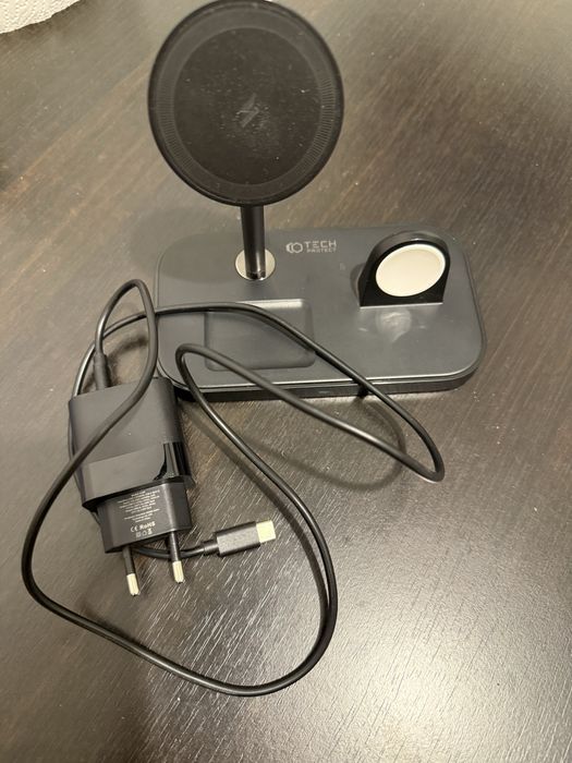 Incarcator Wireless 3 in 1 TECH-PROTECT A22, Magnetic MagSafe, 15W