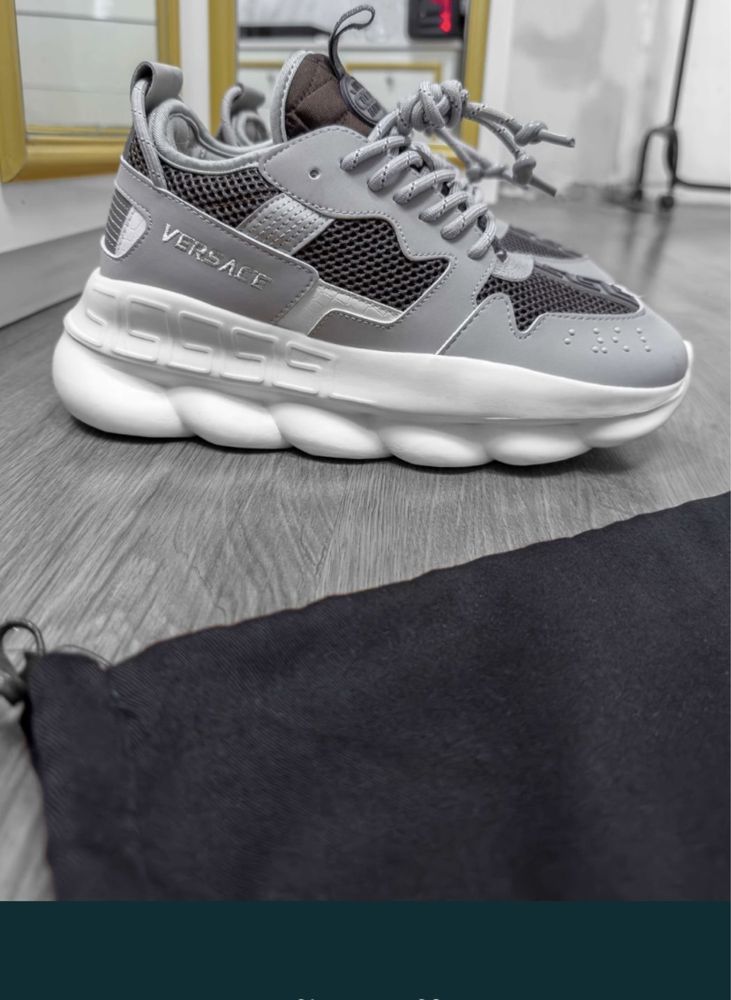 Versace Chain Reaction 2 Sneaker Mushroom Grey