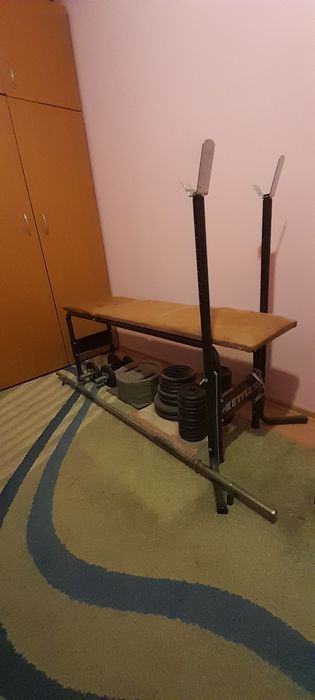 Home gym  set gantere haltera banca fitness