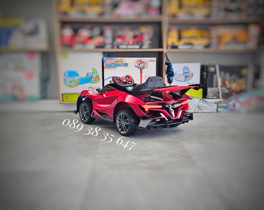 ТОП ЦЕНА!НОВО!Акумулаторна кола Flash RED с 4Х4,12V батерия,меки гуми