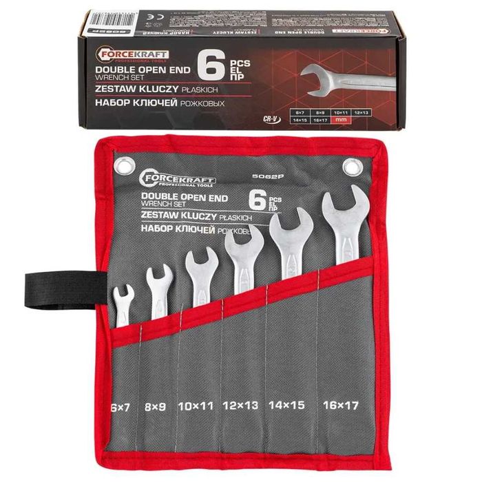 Комплект гаечни ключове 6 – 17 мм 6 части FORCEKRAFT
