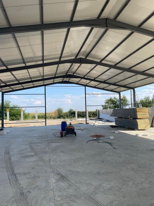 Structura metalica 13x33x4 acoperita cu panou de 6cm pentru service auto