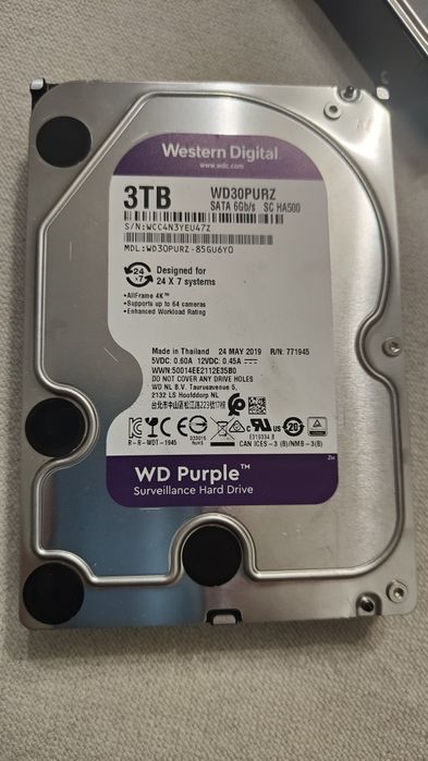 HDD Wstern Digital Surveillance Purple WD 3 TB