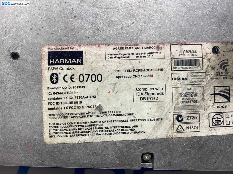 Amplificator Unitate Modul Calculator Combox Bluetooth Harman Becker BMW Seria 1 F20 F21 2010 - 2019 Cod 9257151 925715101 [1160]