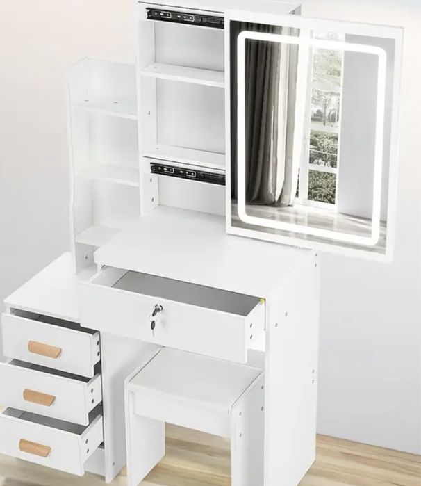 Модерна бяла тоалетка за грим