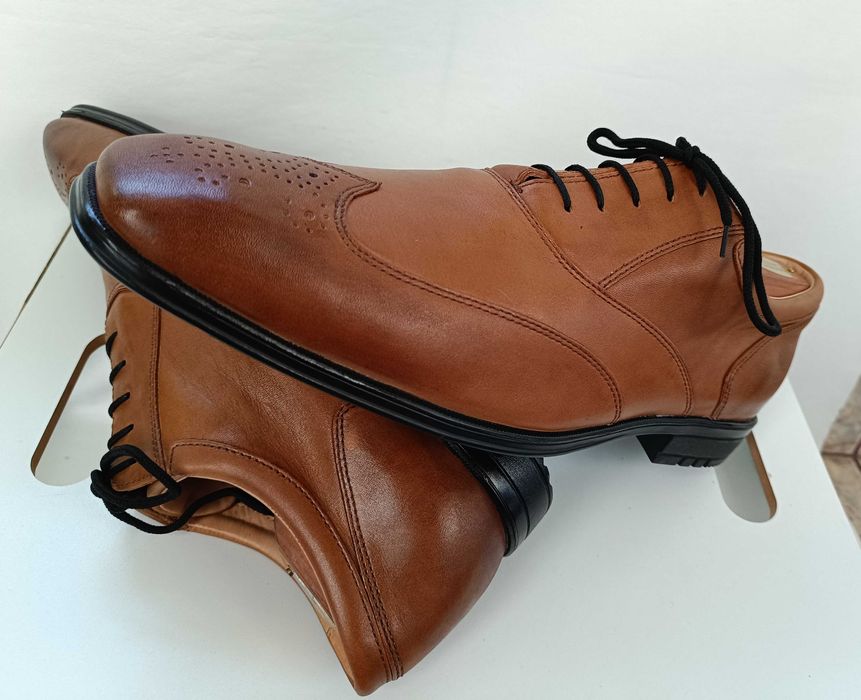 Pantofi oxford 46.5 47 premium Rockport NOI piele naturala moale