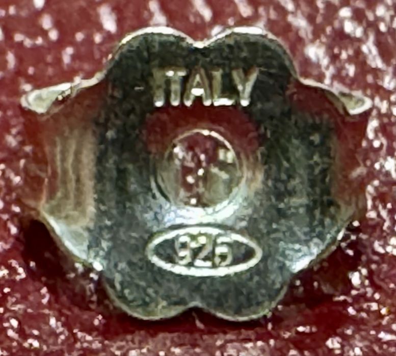 Обеци , 925, позлатени с 18к злато