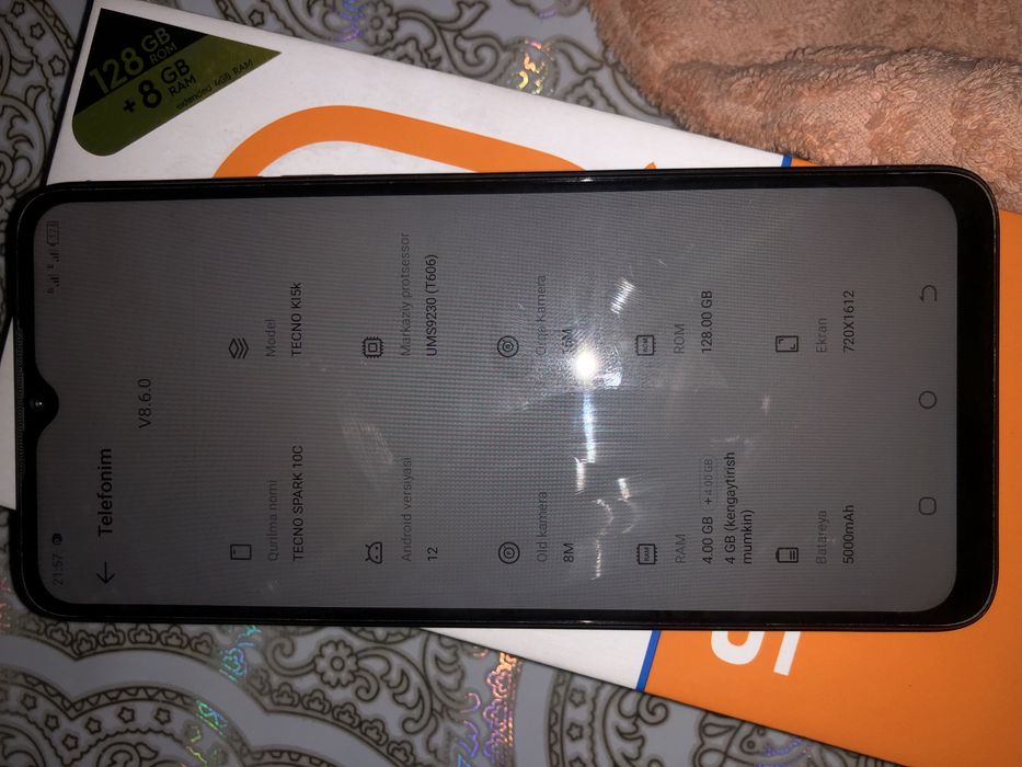 Tecno spark 10 c ayol kishi ishlatgan
