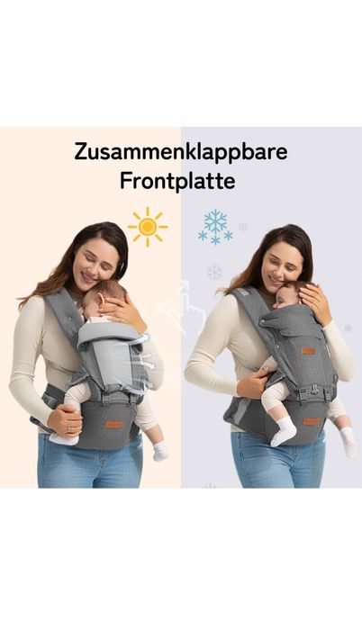 Marsupiu pentru bebeluși cu scaun pentru șold, marsupiu față și spate