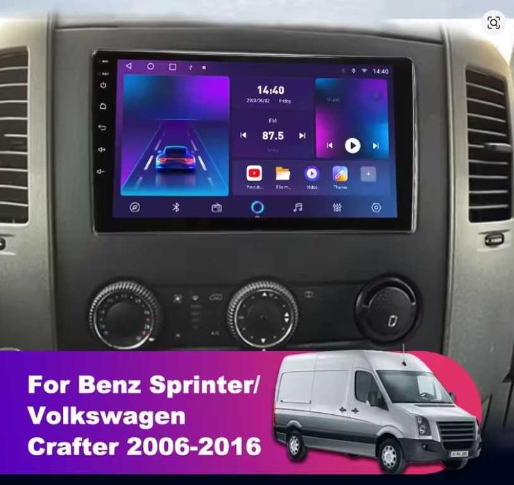 9-инчова мултимедия за Mercedes Sprinter VW Crafter (2006–2016) камера