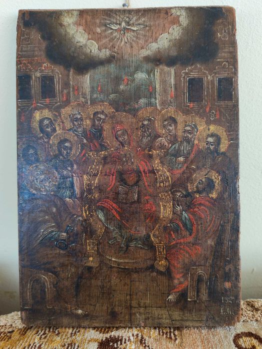 Icoană de procesiune ,semnata, I.M.- 1827 – posibil Căldărușani