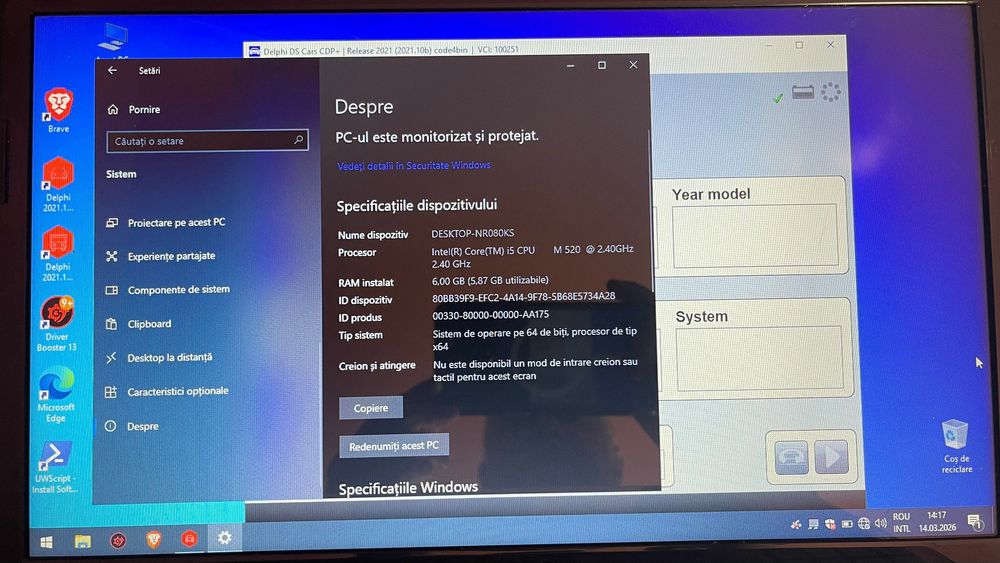 Laptop Dell Inspiron 5010, Intel i5, baterie nouă, SSD 128GB