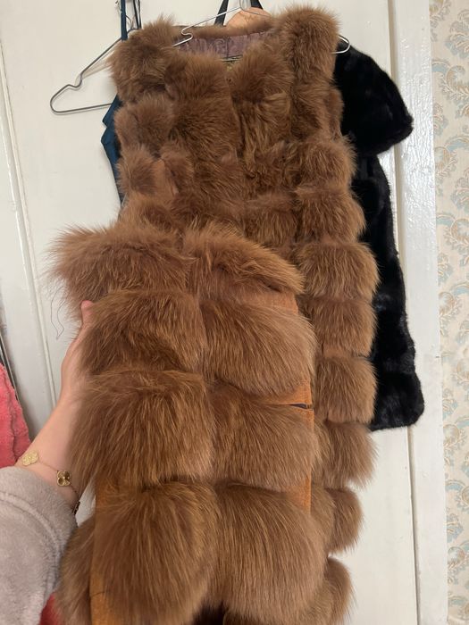 Жилетка женская из песца/ натуральная шерсть