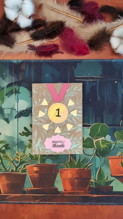 Felicitare handmade medalie primul loc