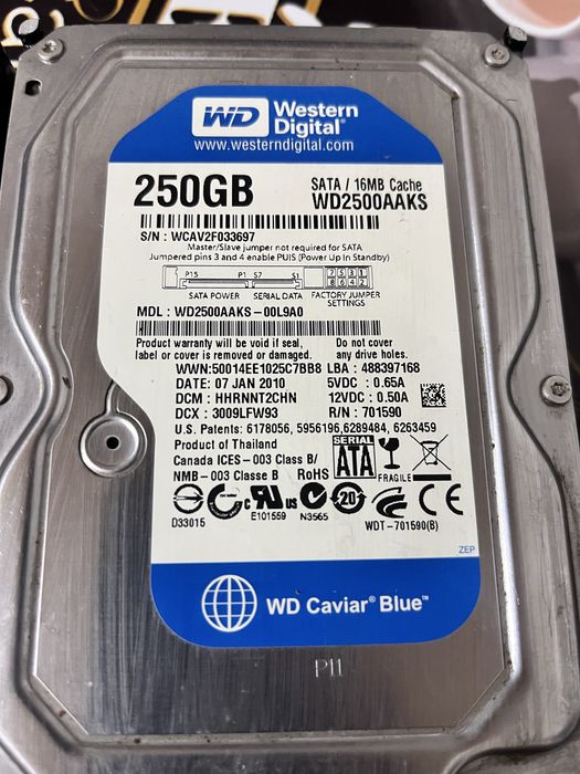 Pachet x2 HDD Western Digital Blue 250GB SATA III – Stare Bună