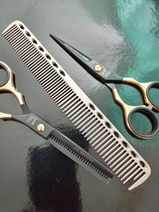 set foarfeci profesionale jaguar tuns filat pieptăn 5