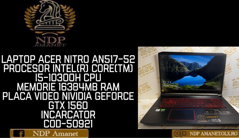 NDP Amanet Braila Laptop Acer Nitro An517-52(50921)
