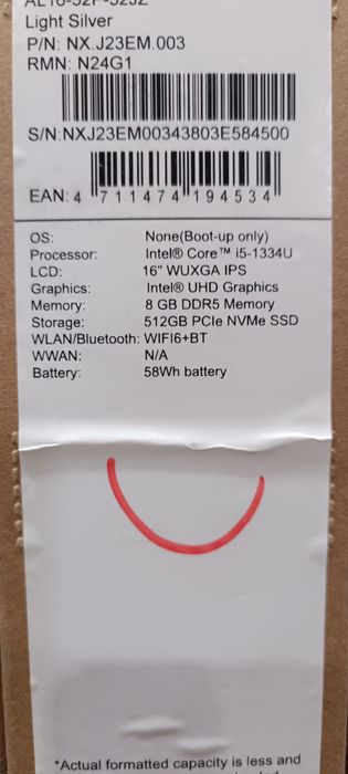 Notebook Acer i5 1334U