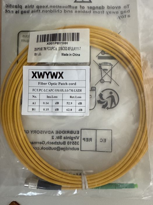 Cablu Patch Fibra Optica 7m XWYWX SM SX/DX LSZH 3.0mm / SC ST LC FC